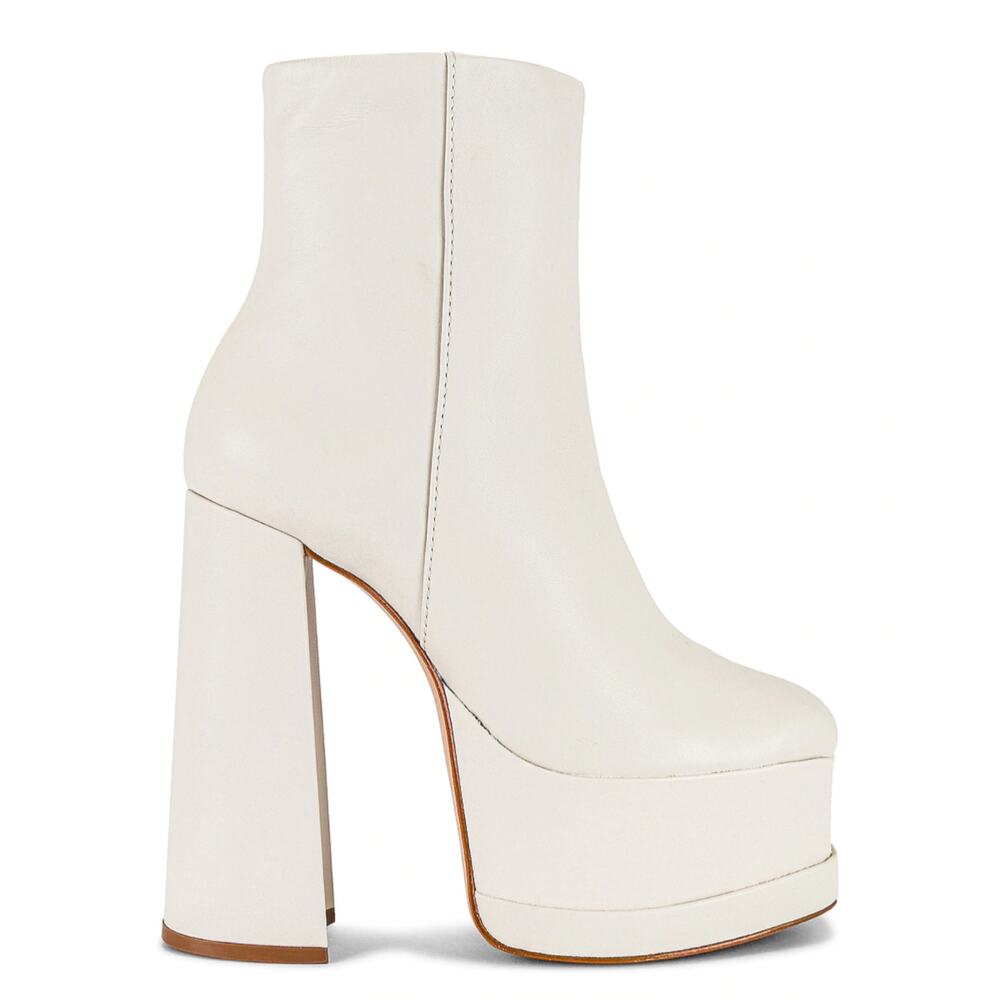 SALE! Schutz Selene Casual White Platform Ankle Booties